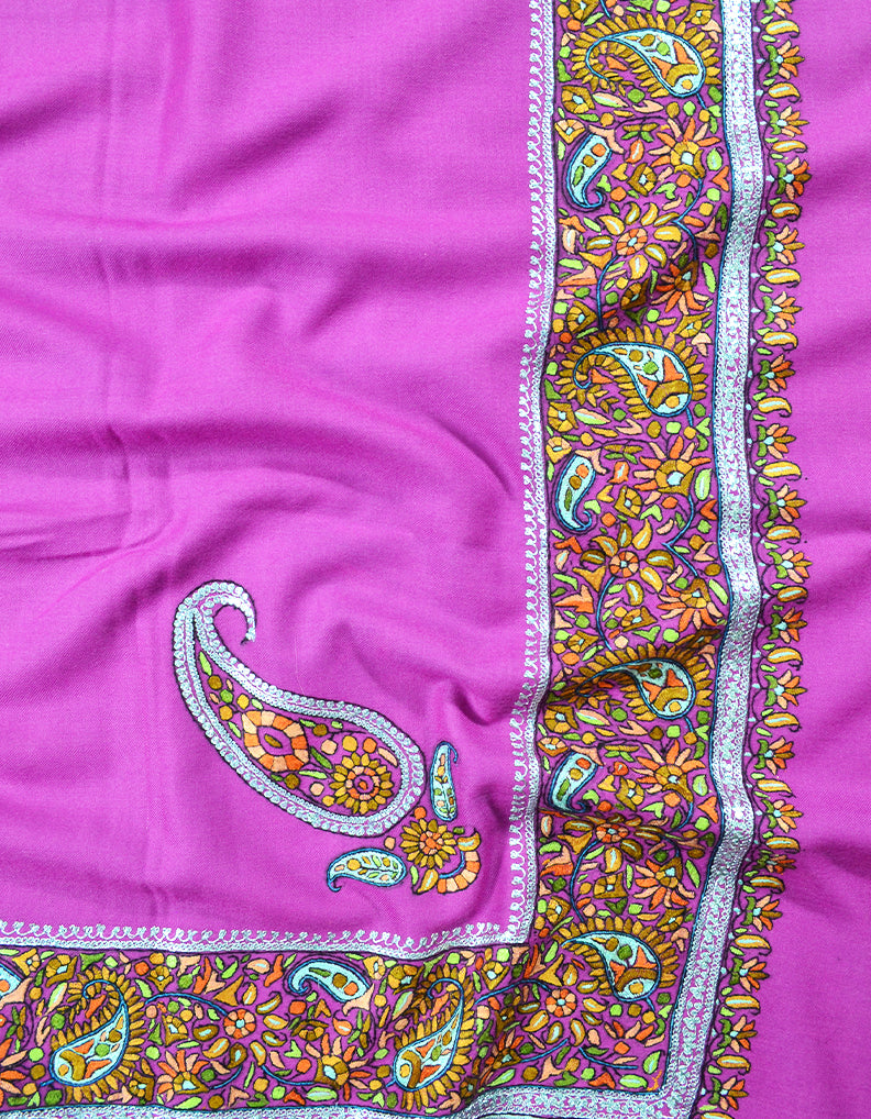 pink embroidery pashmina shawl 7917