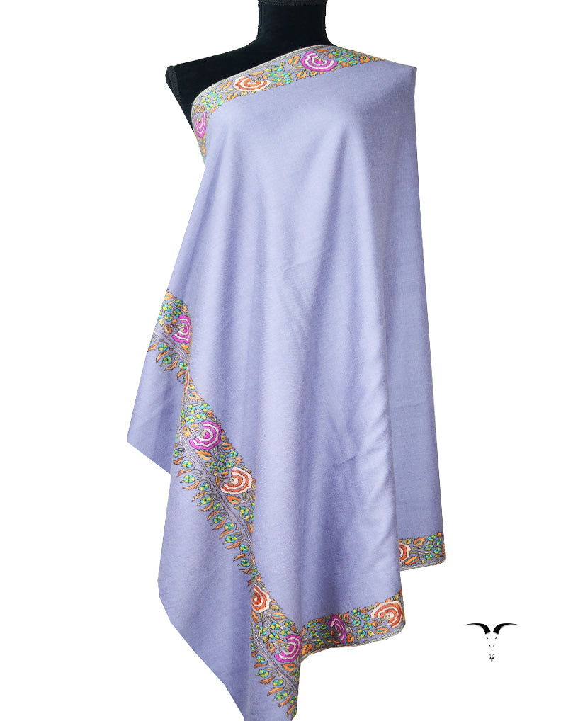 violet embroidery pashmina shawl 7930
