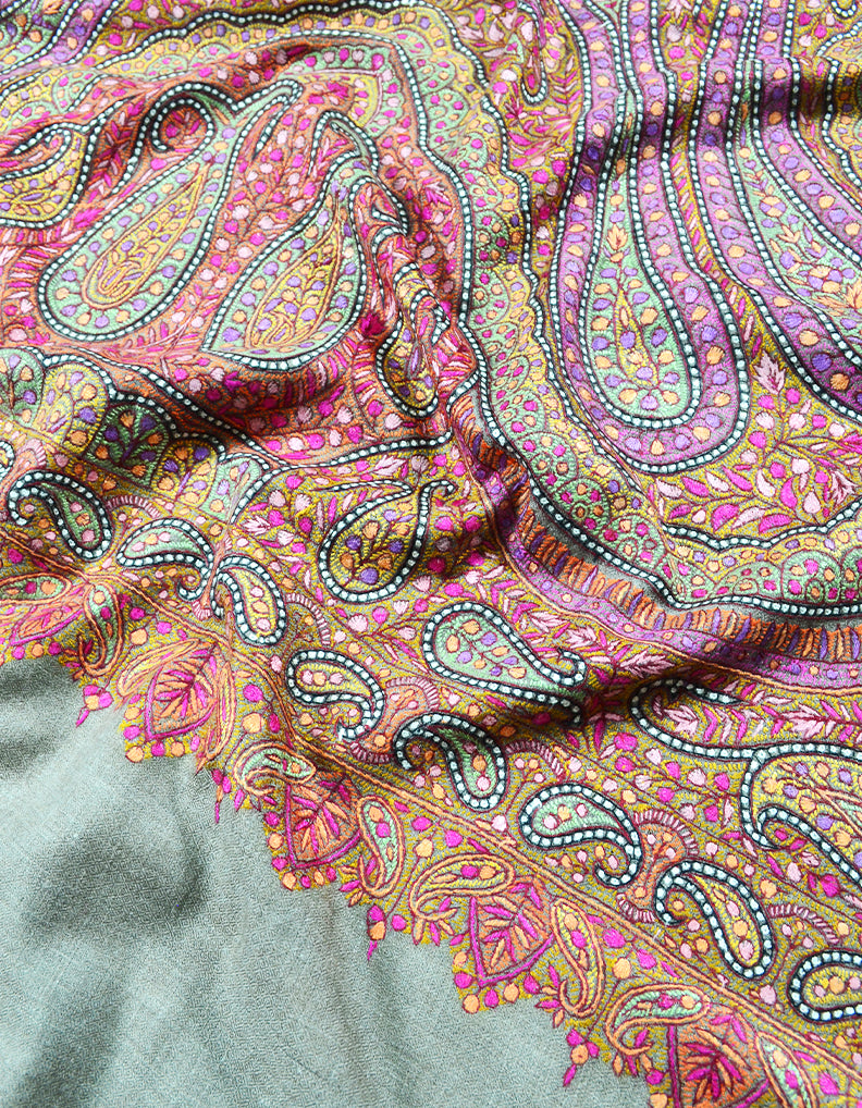 natural embroidery pashmina shawl 7934