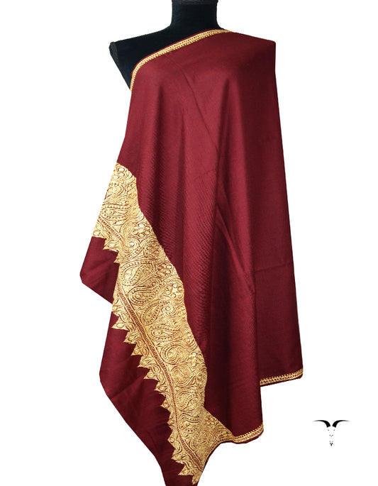 maroon embroidery pashmina shawl 7937