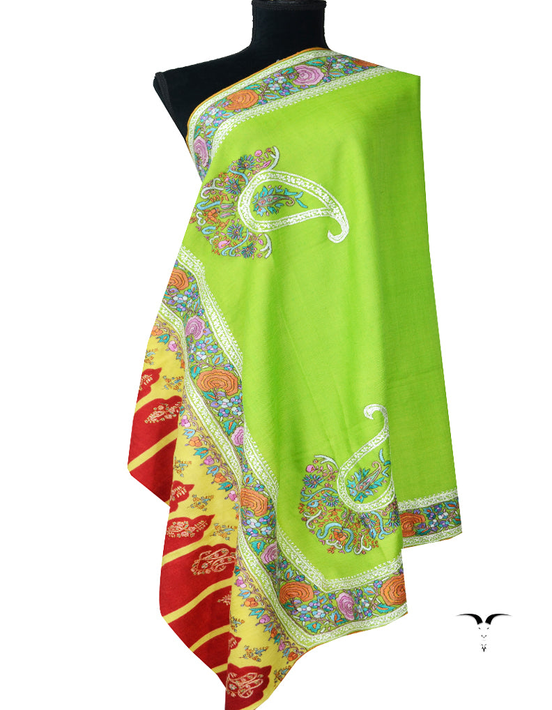 parrot embroidery pashmina shawl 7945