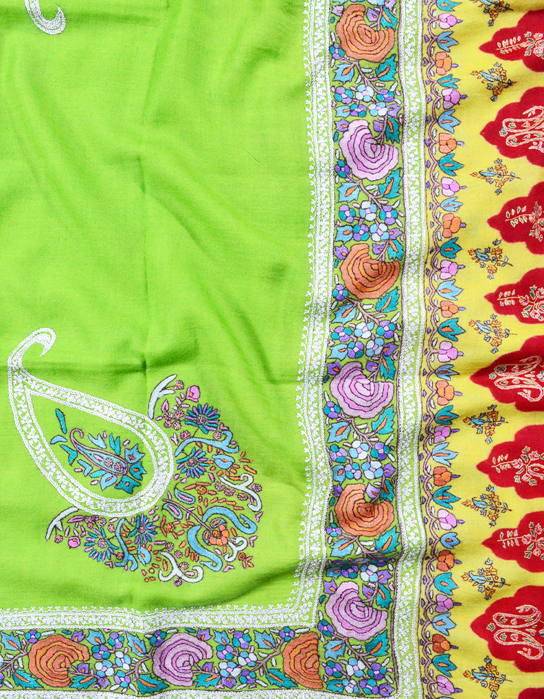 parrot embroidery pashmina shawl 7945
