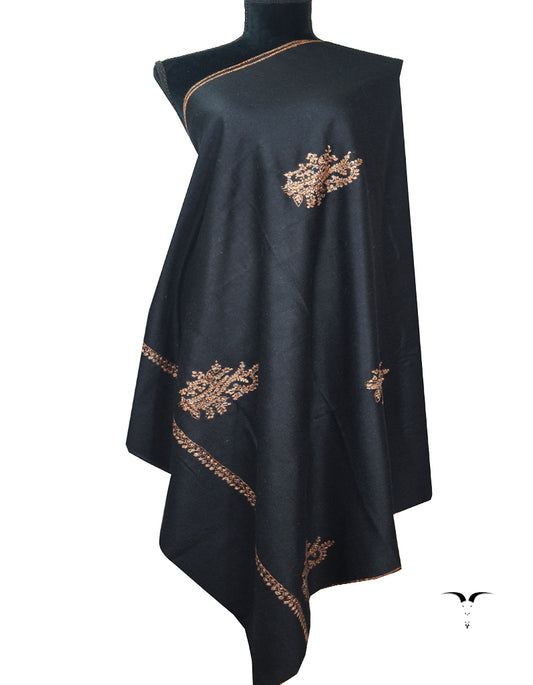 black embroidery pashmina shawl 7950