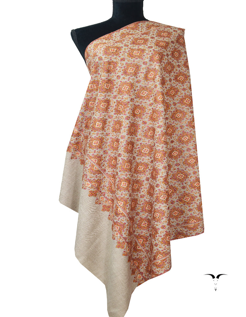 natural embroidery pashmina shawl 7952