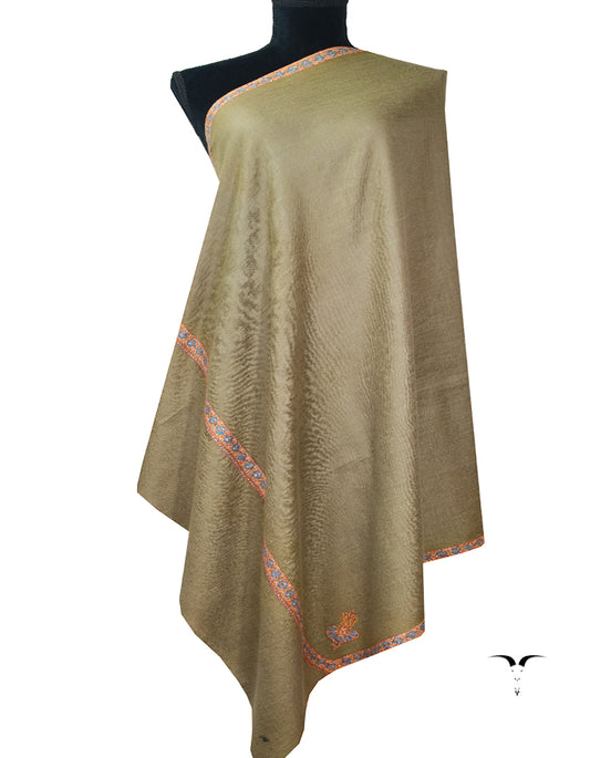 dark natural embroidery pashmina shawl 7955