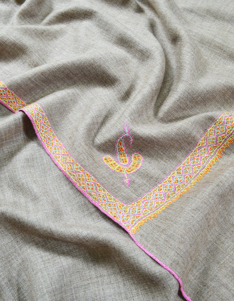natural embroidery pashmina shawl 7957