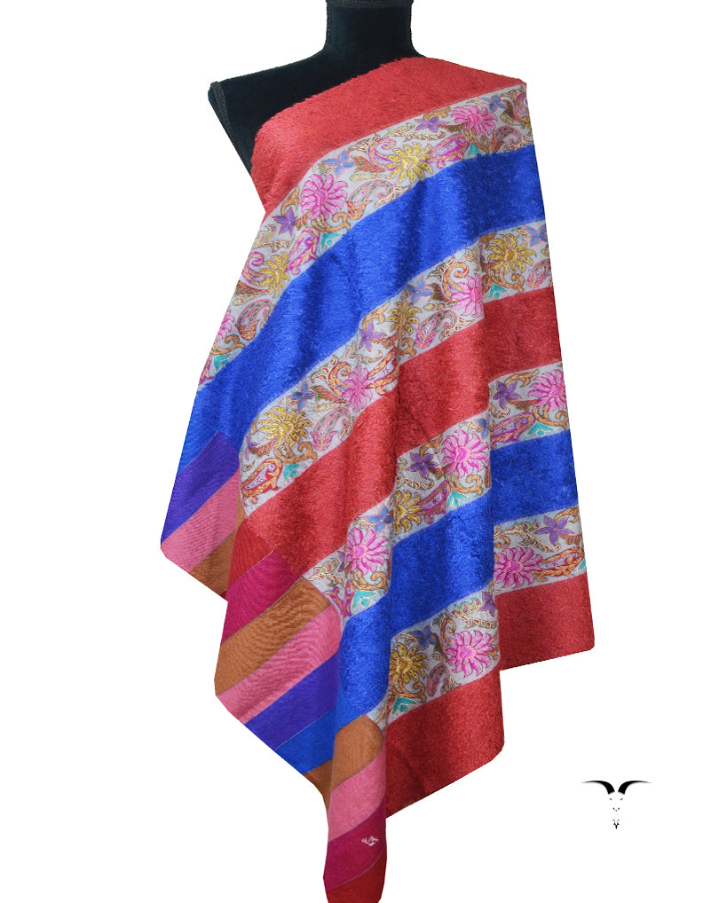 multi-coloured towel kalamkari pashmina shawl 7958