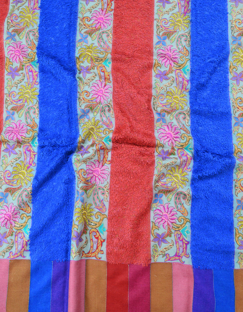 multi-coloured towel kalamkari pashmina shawl 7958
