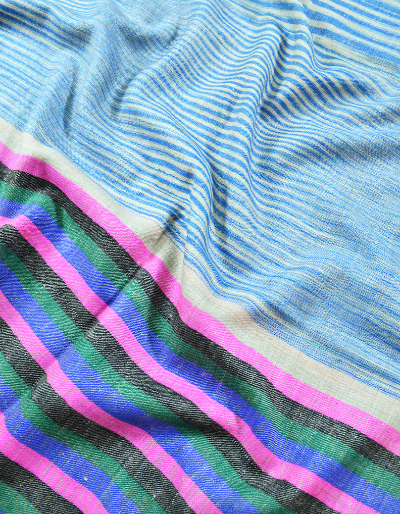 blue striped pashmina shawl 7960
