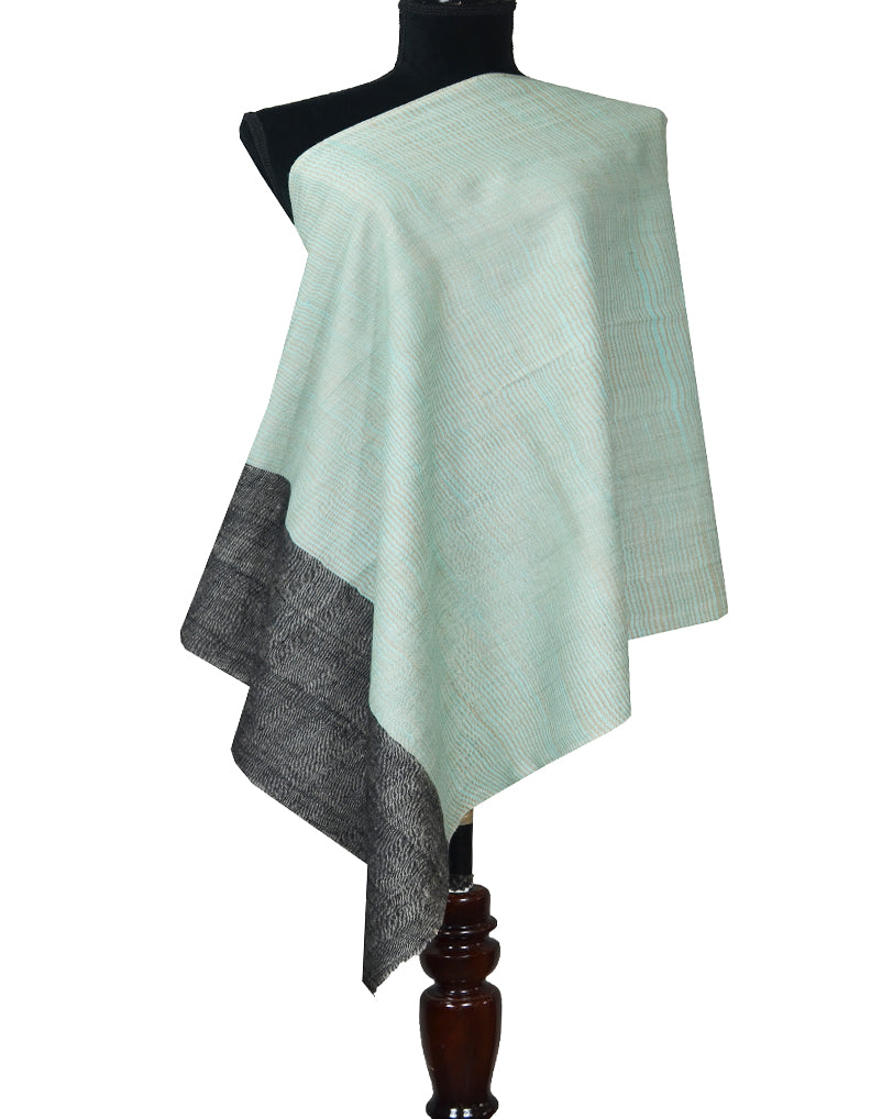 green and black striped pashmina stole 7968