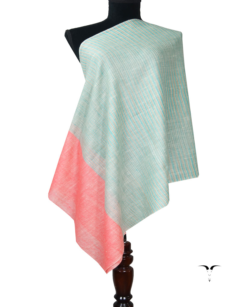 blue and pink striped pashmina stole 7970