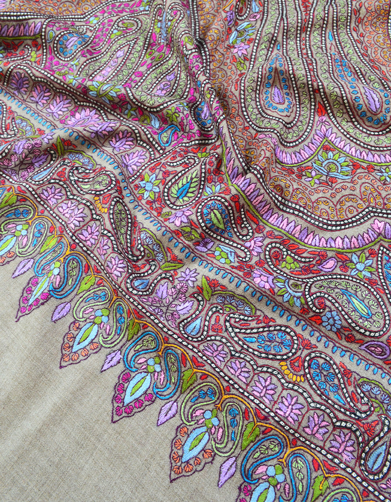 natural embroidery pashmina shawl 7981