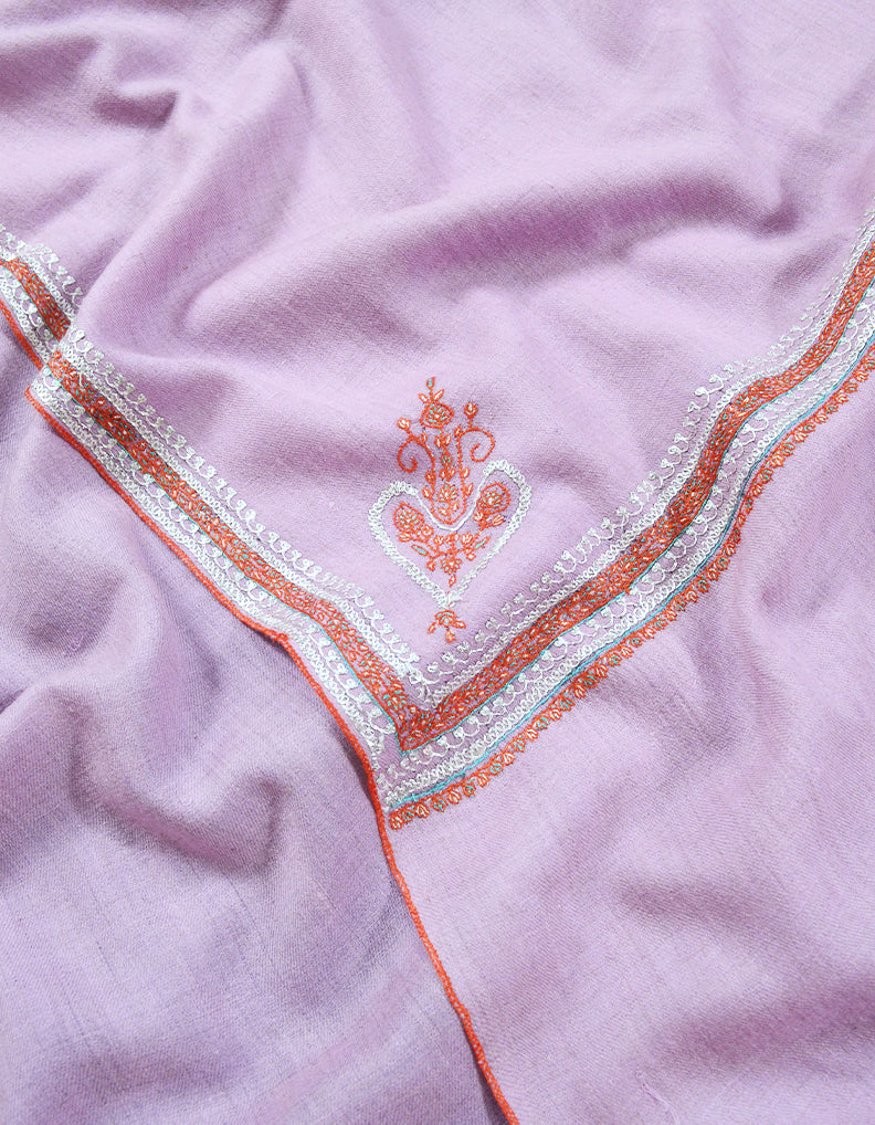 lilac embroidery pashmina shawl 7983
