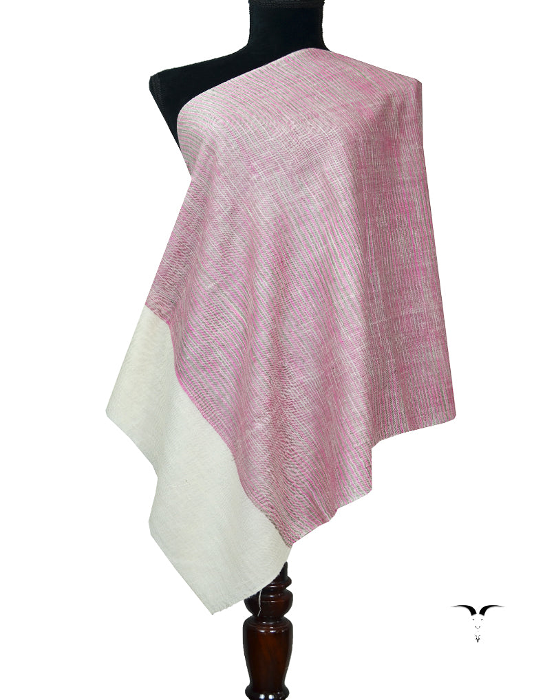 pink and grey striped pashmina stole 7989