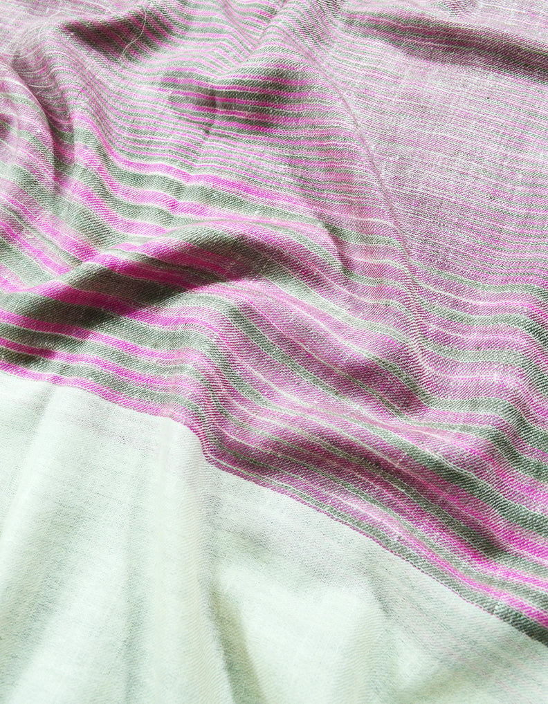pink and grey striped pashmina stole 7989