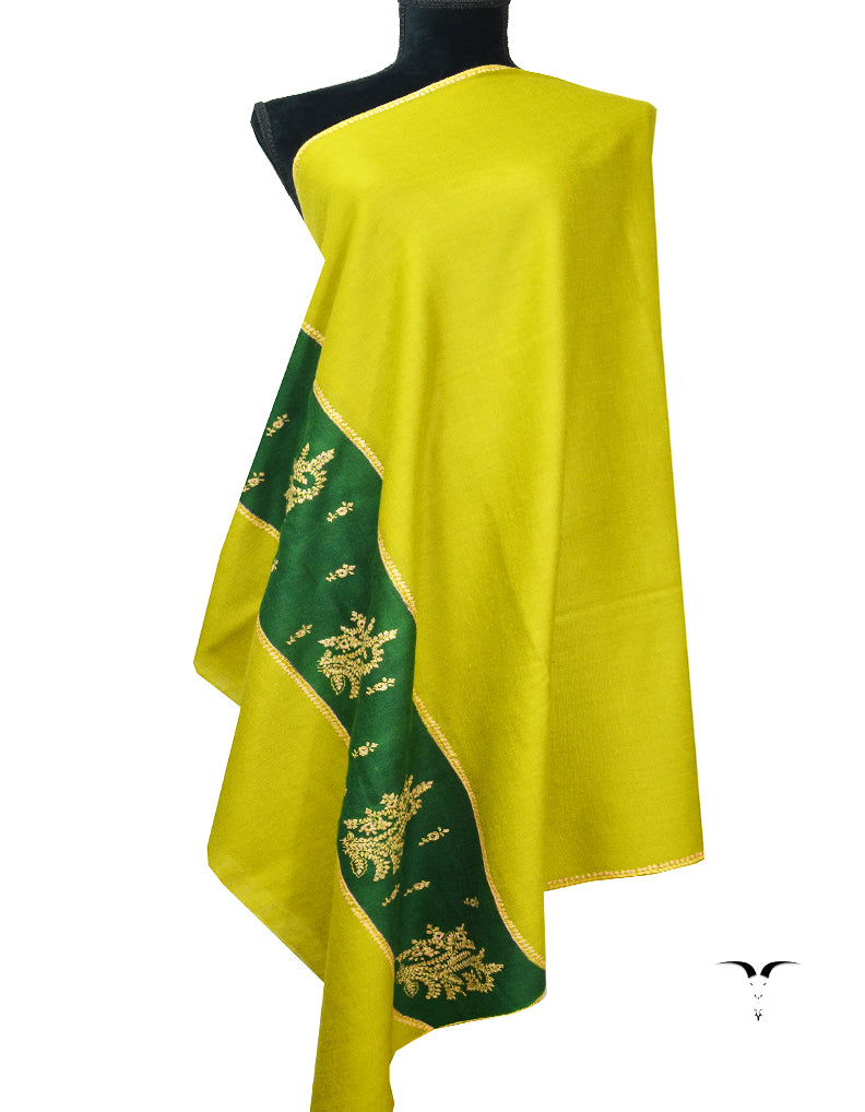 green embroidery pashmina shawl 7992