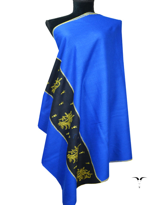 blue embroidery pashmina shawl 7993