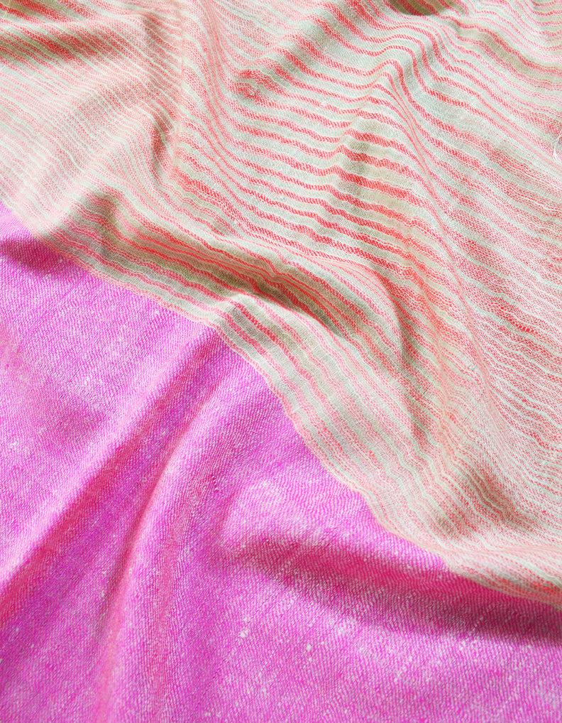 Pink striped pashmina stole 8041