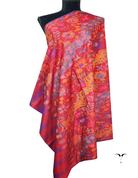 maroon kani pashmina shawl 8050