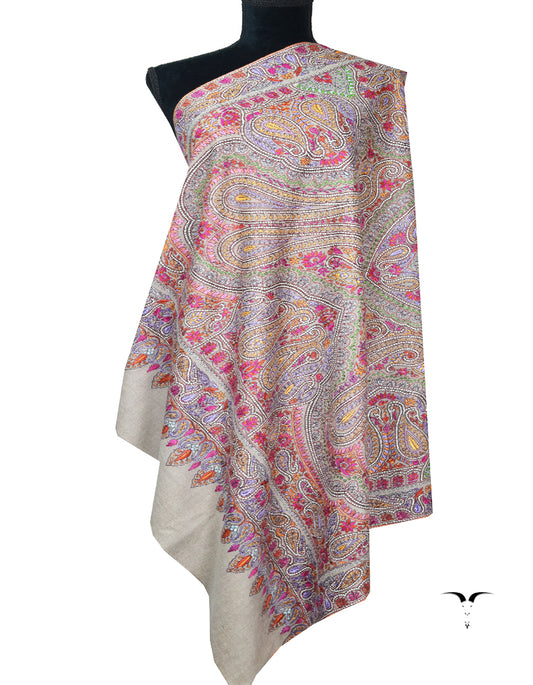 multi-coloured embroidery pashmina shawl 8059