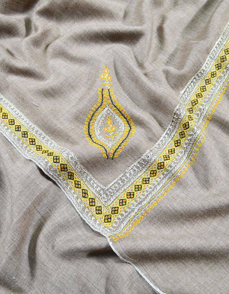 natural tilla embroidery pashmina shawl 8065