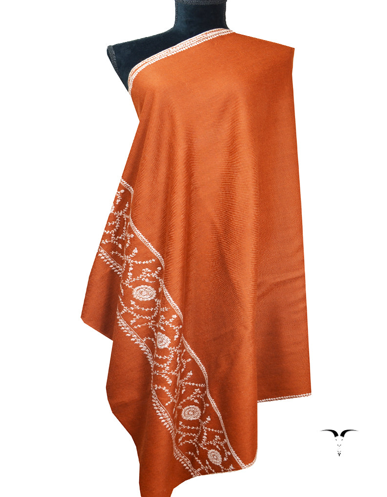 brown embroidery pashmina shawl 8067