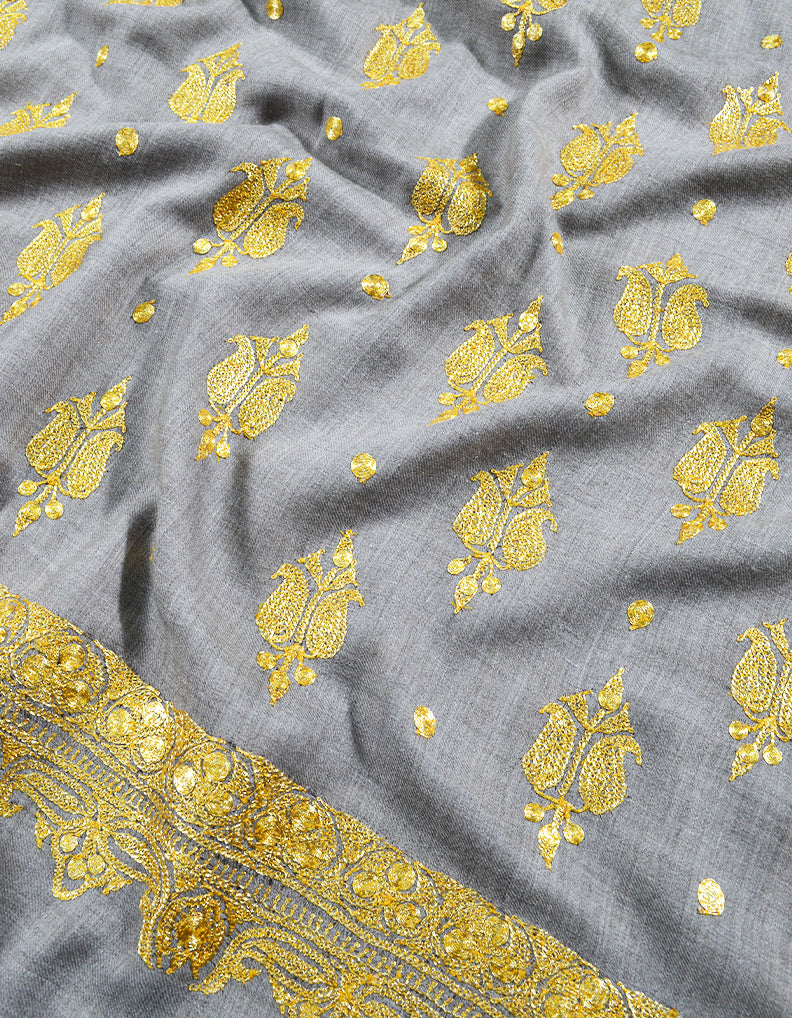 natural tilla embroidery pashmina shawl 8070