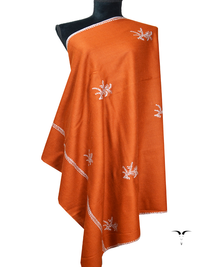 brown booti embroidery pashmina shawl 8075