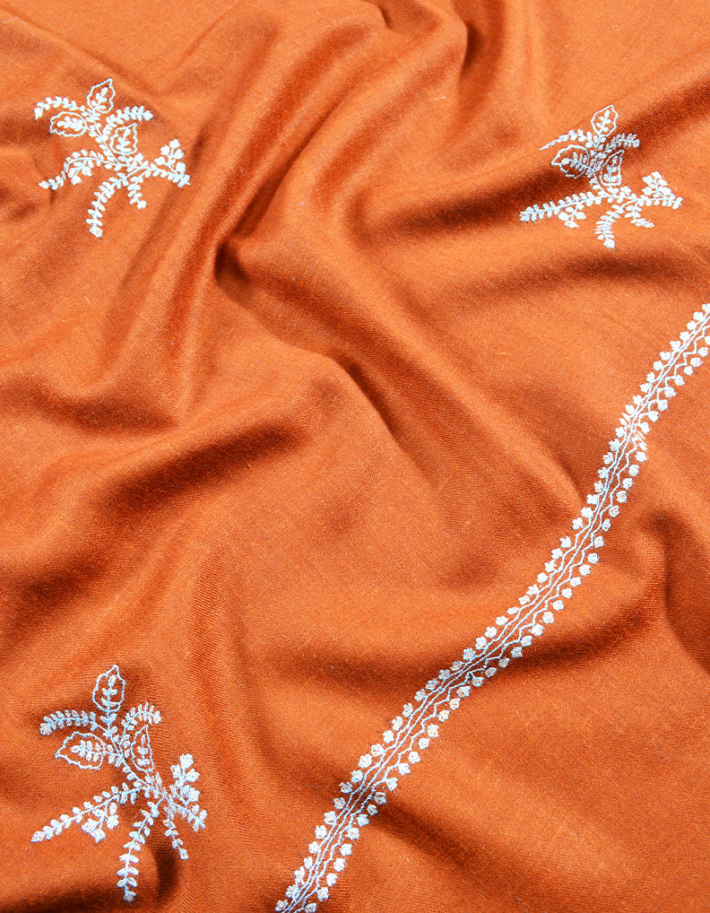 brown booti embroidery pashmina shawl 8075