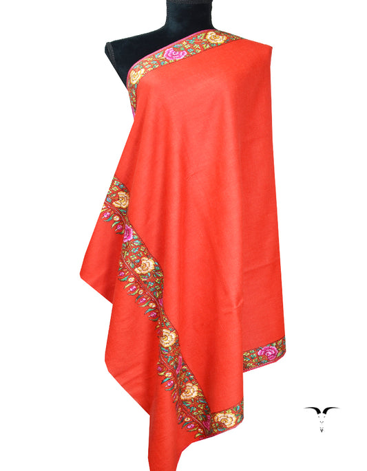 red embroidery pashmina shawl 8080