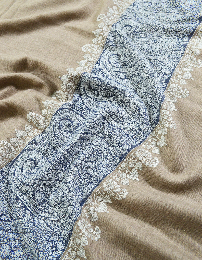 Natural Men Embroidery Pashmina Shawl 8102