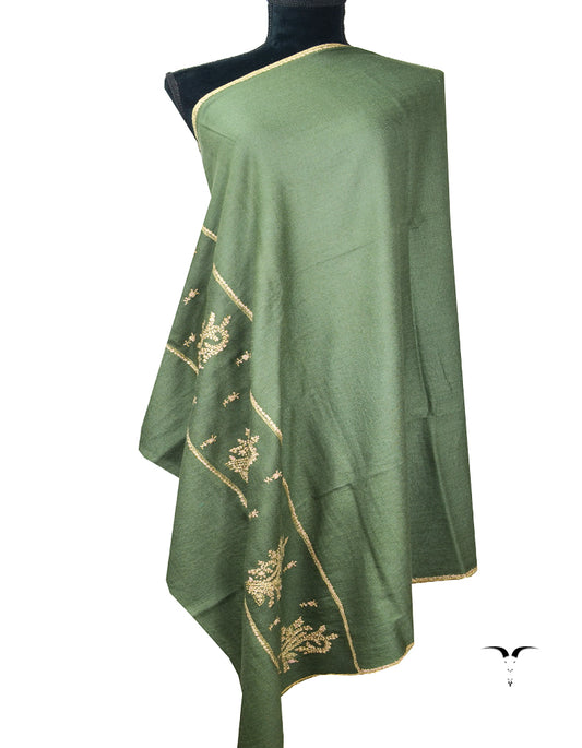 garden green embroidery pashmina shawl 8124