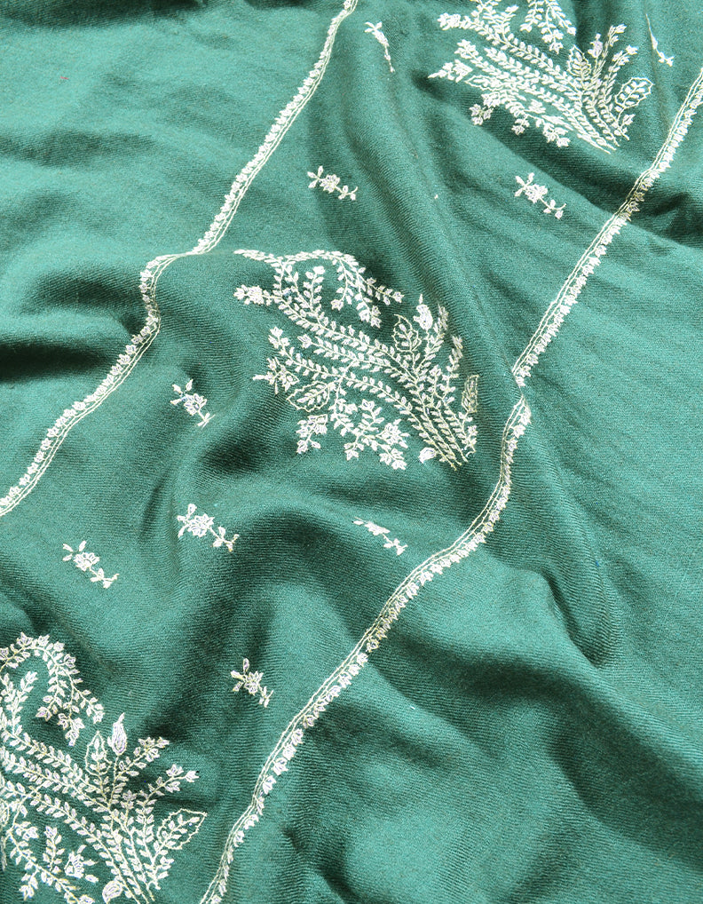garden green embroidery pashmina shawl 8124
