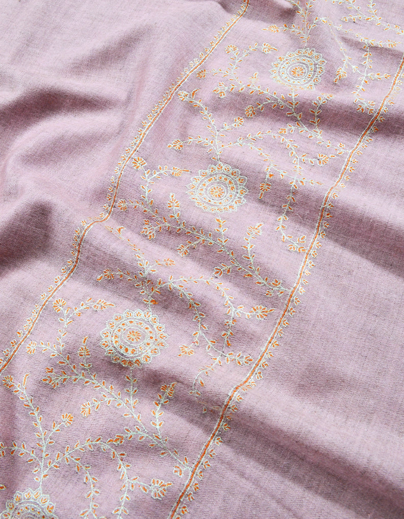 baby pink embroidery pashmina shawl 8126