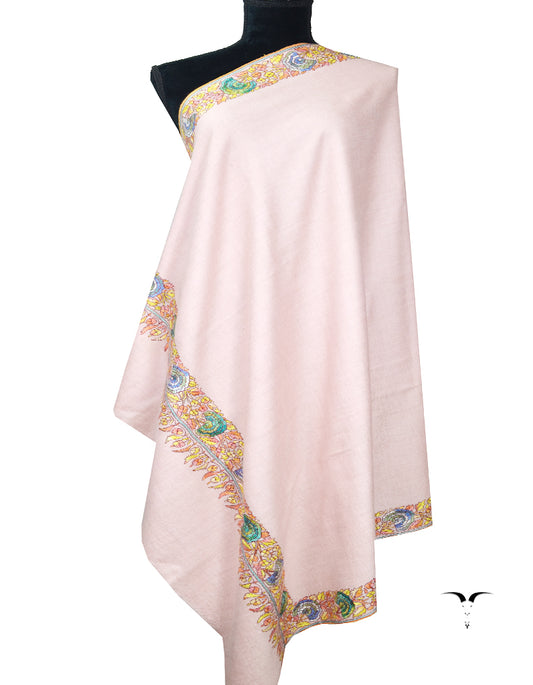 bubble-gum pink embroidery pashmina shawl 8130