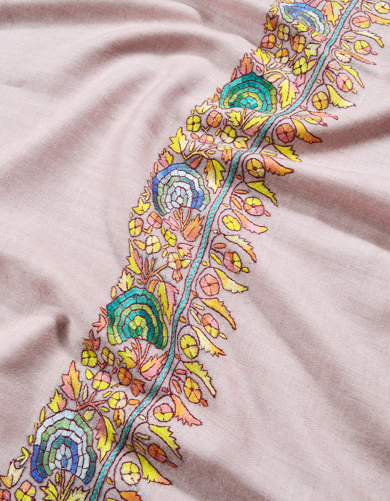 bubble-gum pink embroidery pashmina shawl 8130