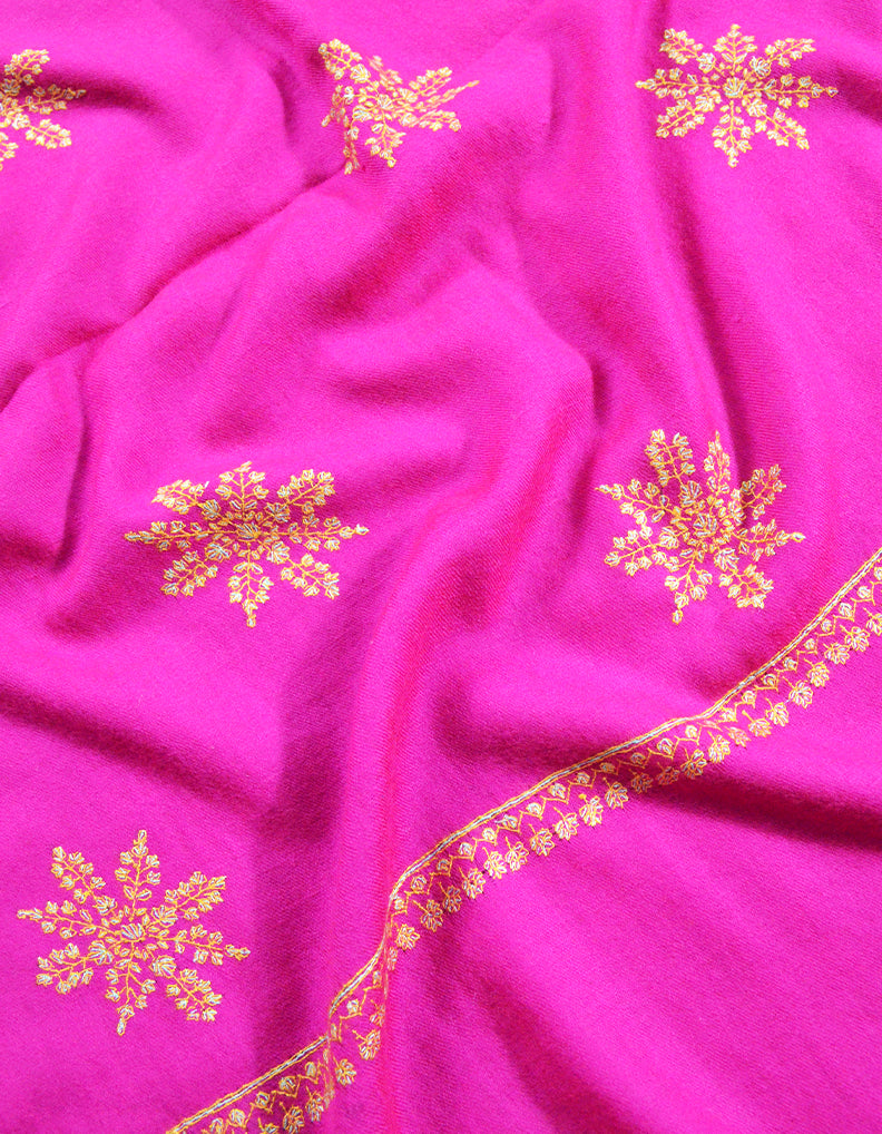 pink booti embroidery pashmina shawl 8131