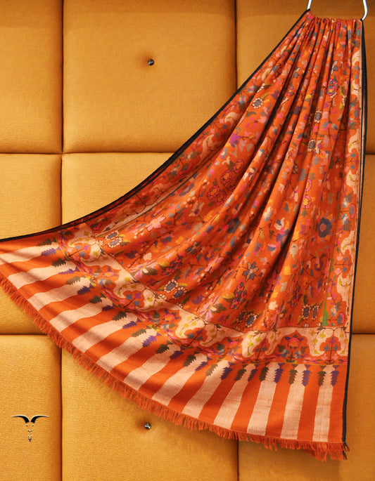 rust men's kani jamma pashmina shawl 8140