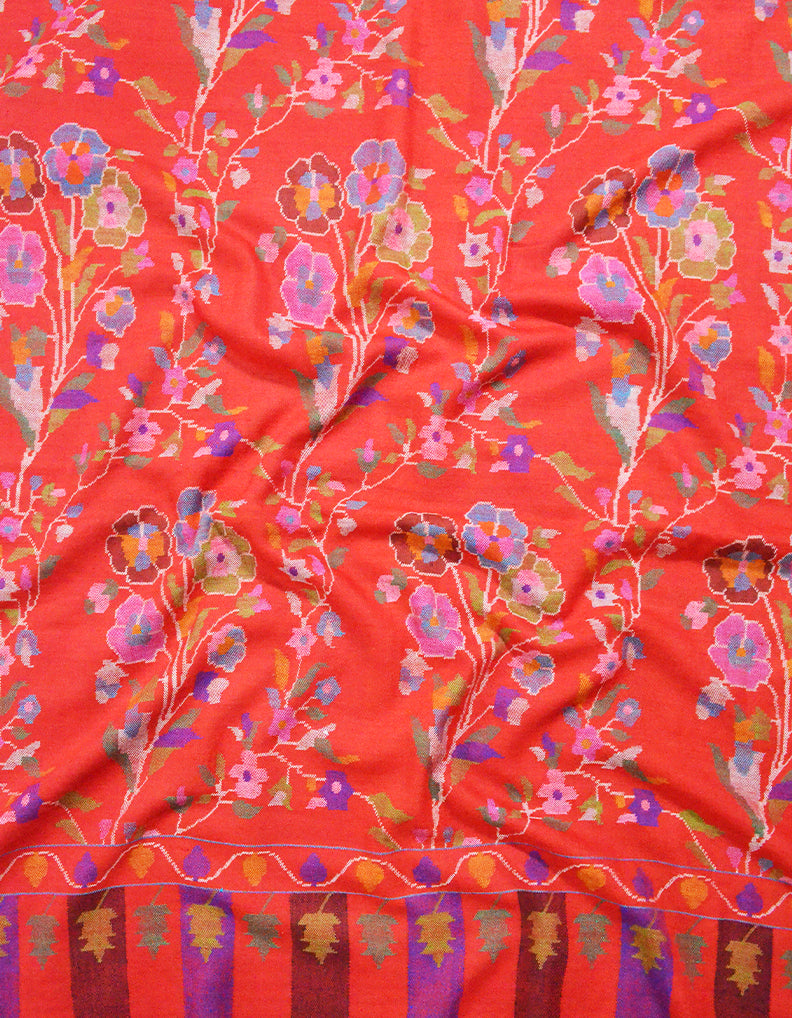 red kani jaama pashmina shawl 8143