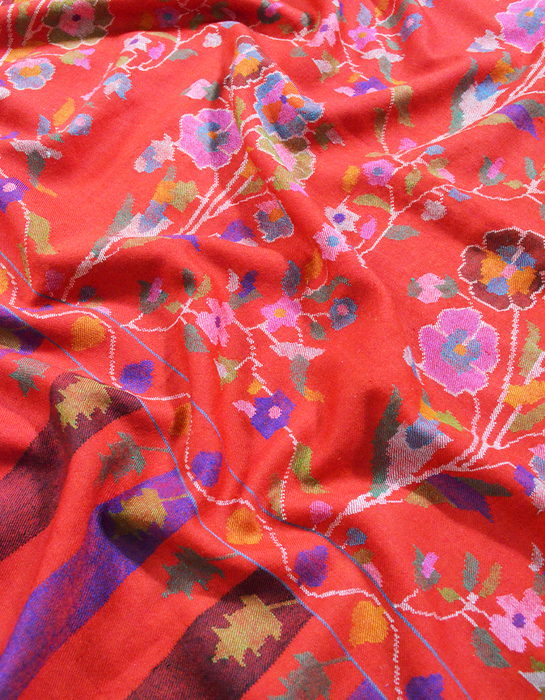red kani jaama pashmina shawl 8143