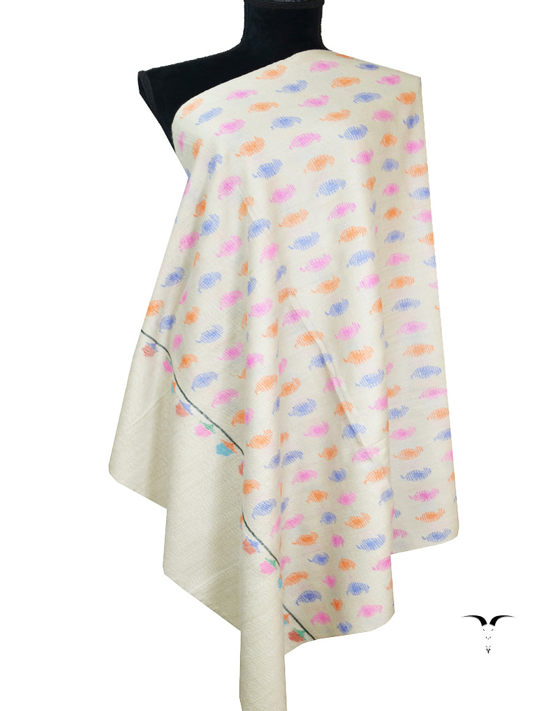 off white kani Gi pashmina shawl 8144