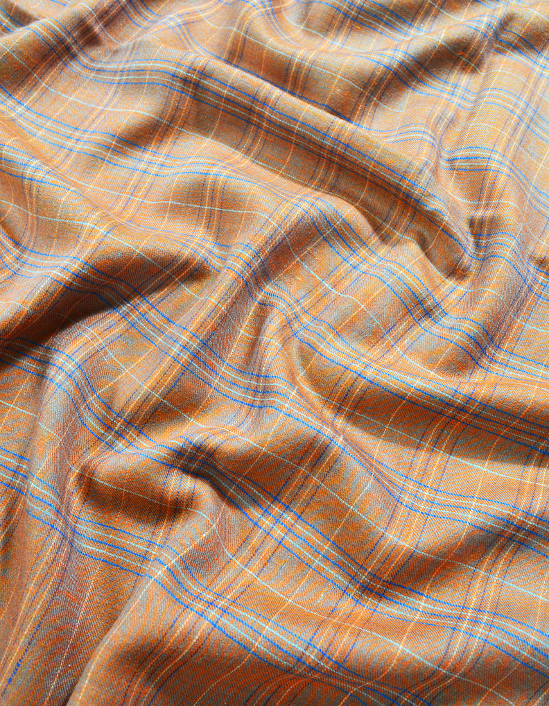 orange check pashmina shawl 8148