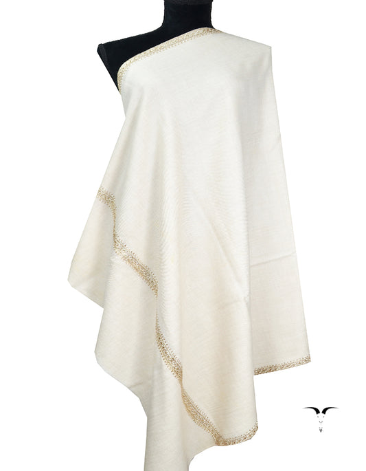 white tilla embroidery pashmina shawl 8150