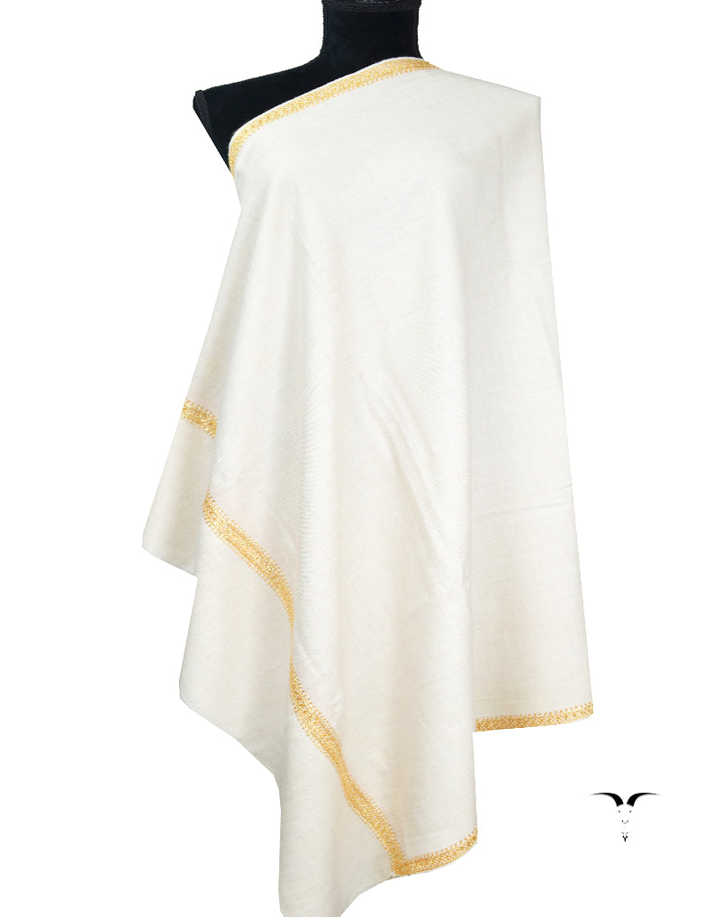 Offwhite tilla embroidery pashmina shawl 8152