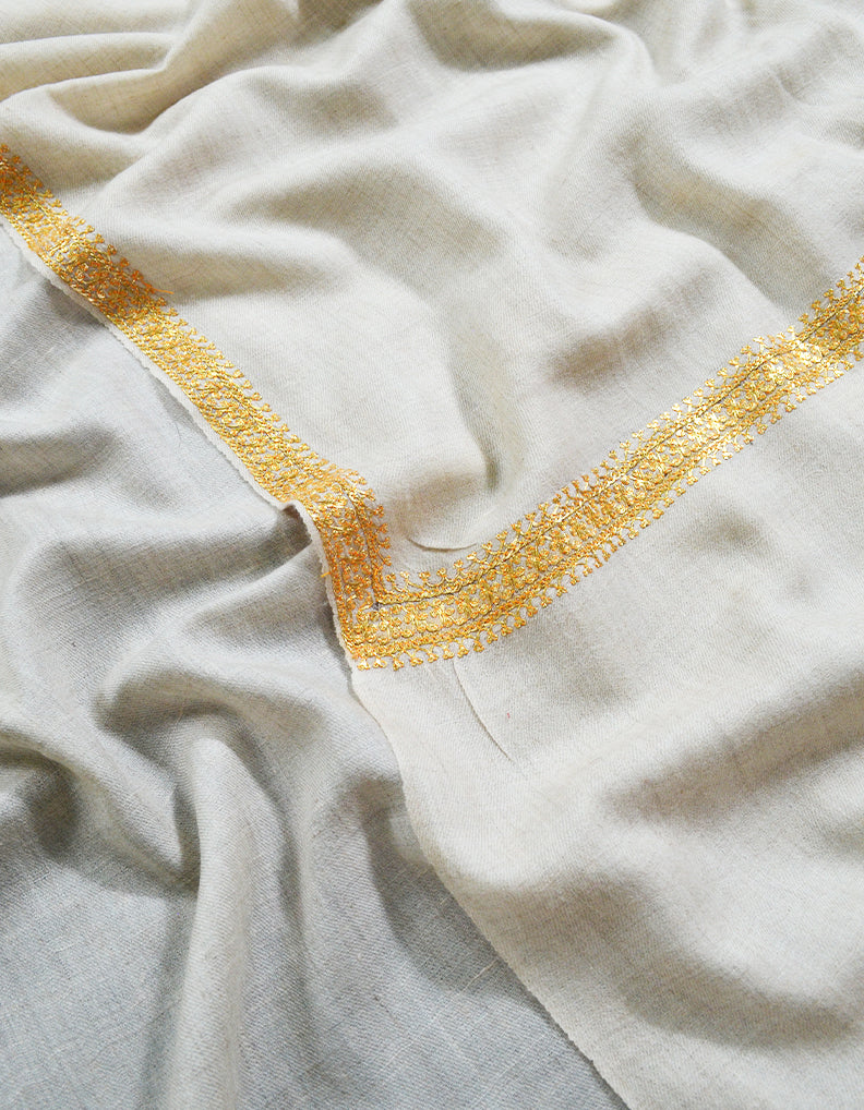 Offwhite tilla embroidery pashmina shawl 8152