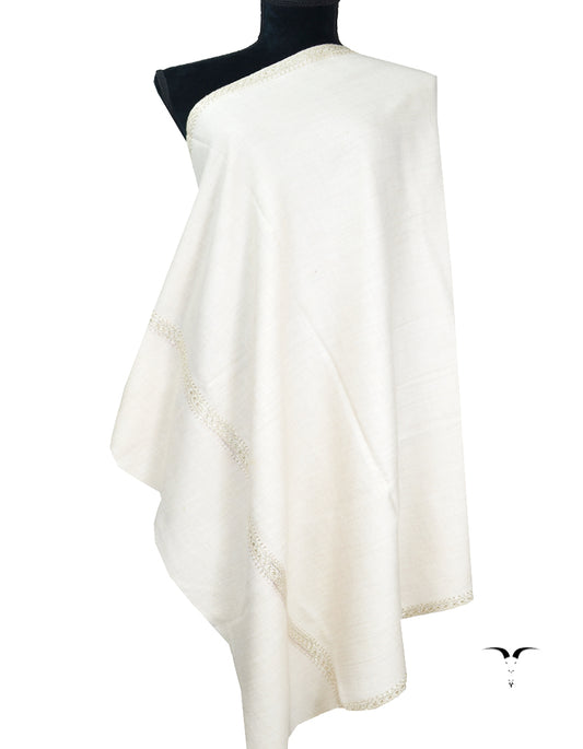 white tilla embroidery pashmina shawl 8153