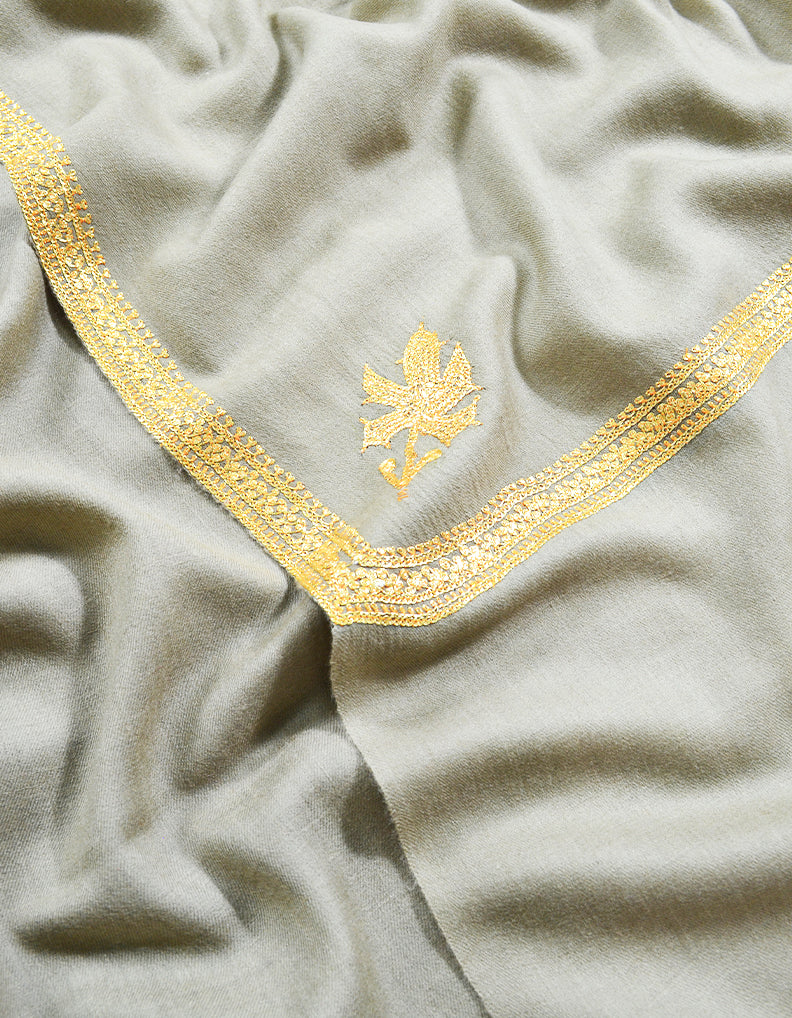 natural tilla embroidery pashmina shawl 8157