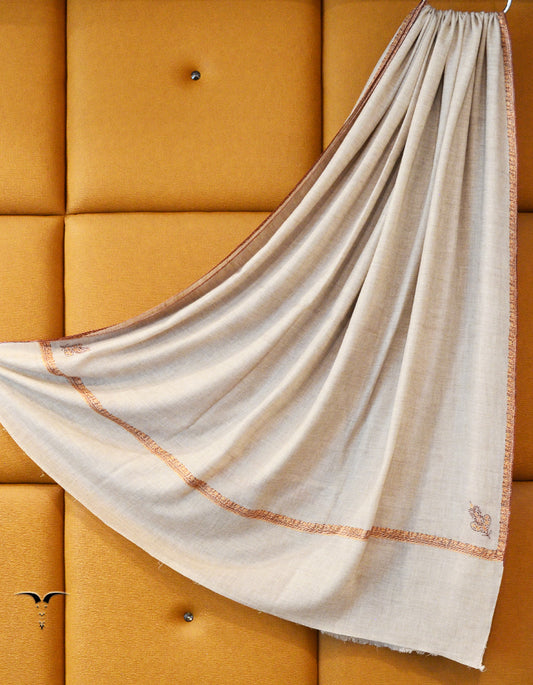 natural men's embroidery pashmina shawl 8169
