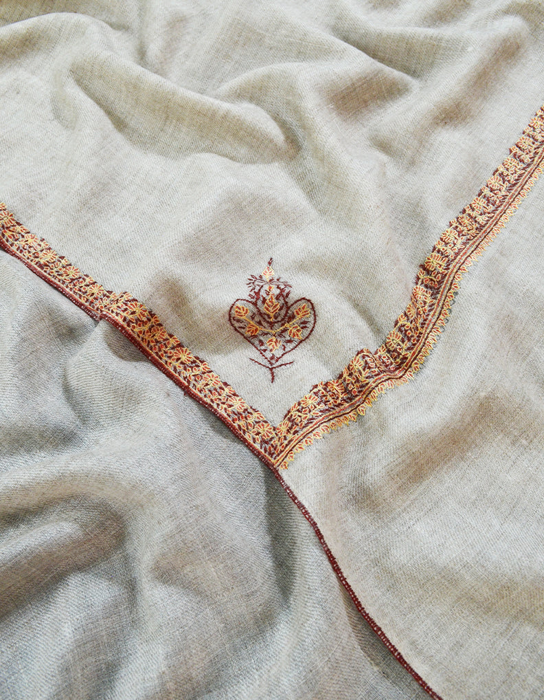 natural men's embroidery pashmina shawl 8169