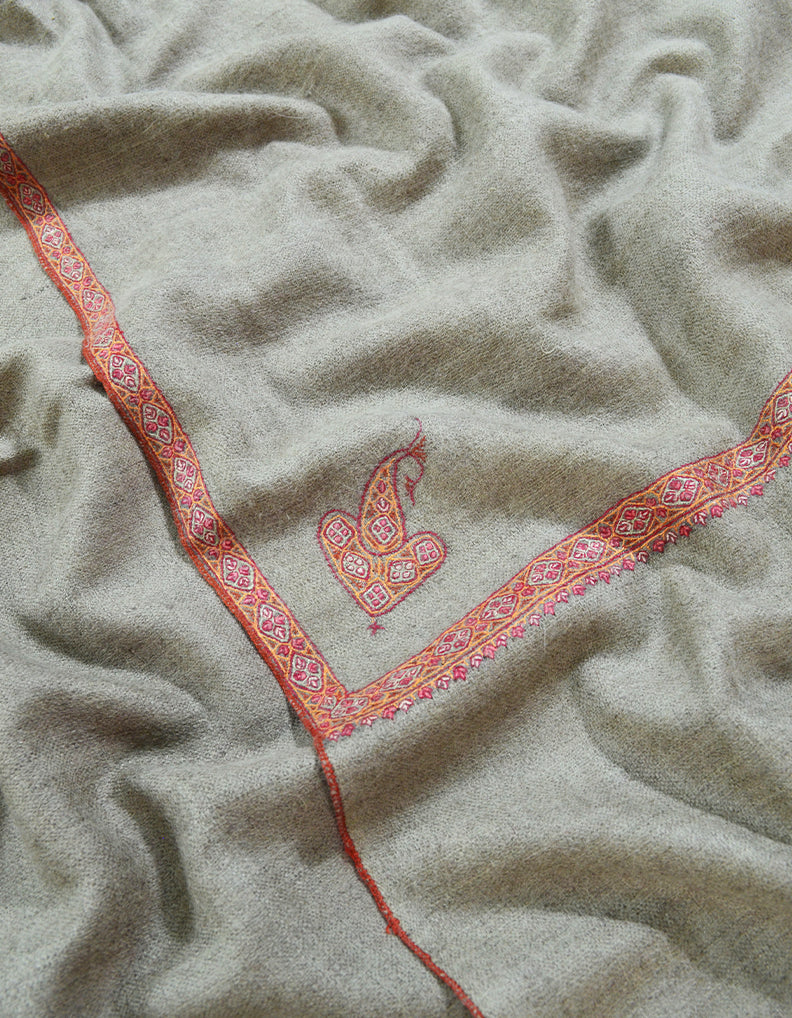 dark natural men's embroidery pashmina shawl 8172